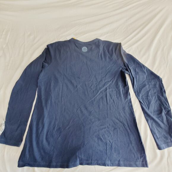 Life Is Good Shirt Womens Large Blue Guitar Sunset Dog Beach Crusher New - Picture 8 of 9